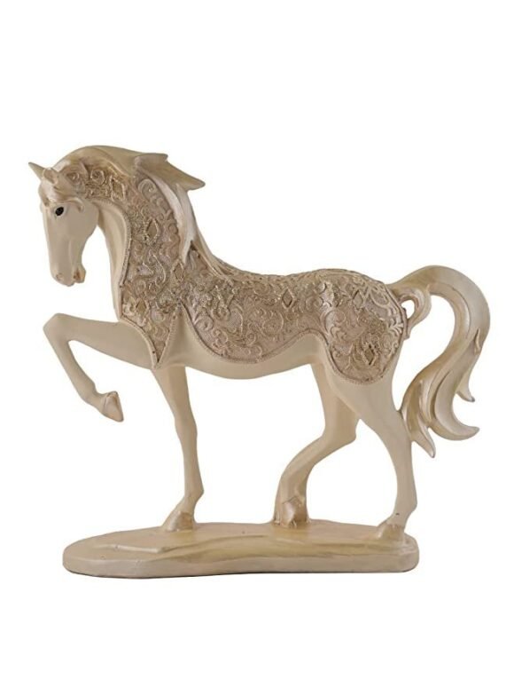 CraftVatika Horse with Uplifted Legs Standing Showpiece Statue for Home Decor Office Living Room Decoration Gift Item (8.5x3x15 Inches), Resin - Image 2