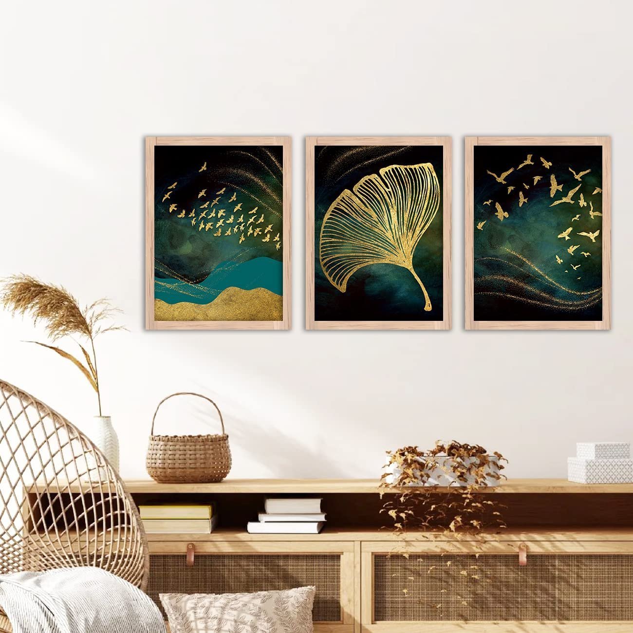 NoWorries Good vibes Modern art Paintings Set of 3 Framed Posters for Wall Decoration, Bedroom and office- Paintings for Living Room - Wall Paintings/Wall Hanging (11x14inches) - Image 2