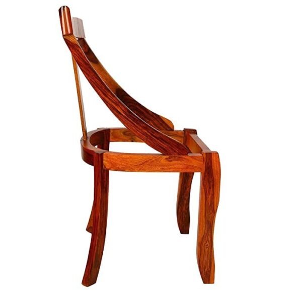 Shilpi Wooden Arm Chair with Cushions(Natural Teak) - Indian Sheesham Wood with Special PU Polish - Image 3