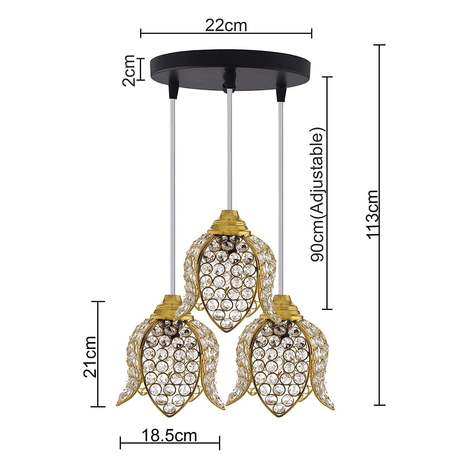 Homesake Metal Decor Hanging Light, Pendant Ceiling Lights for Home Decoration , Home Decor Items for Living Room, Wall Lights, Antique Home Decor, Jhumar Lighting for Home, (Golden, Metal) - Image 3