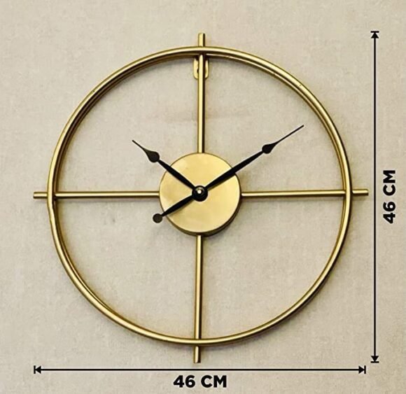 Urban Born Metal Wall Clock for Home and Hall 17 inches (44 x 44cm) Home Big Size Living Room Hall Bedroom Stylish Clock (Bronze Gold) - Image 3