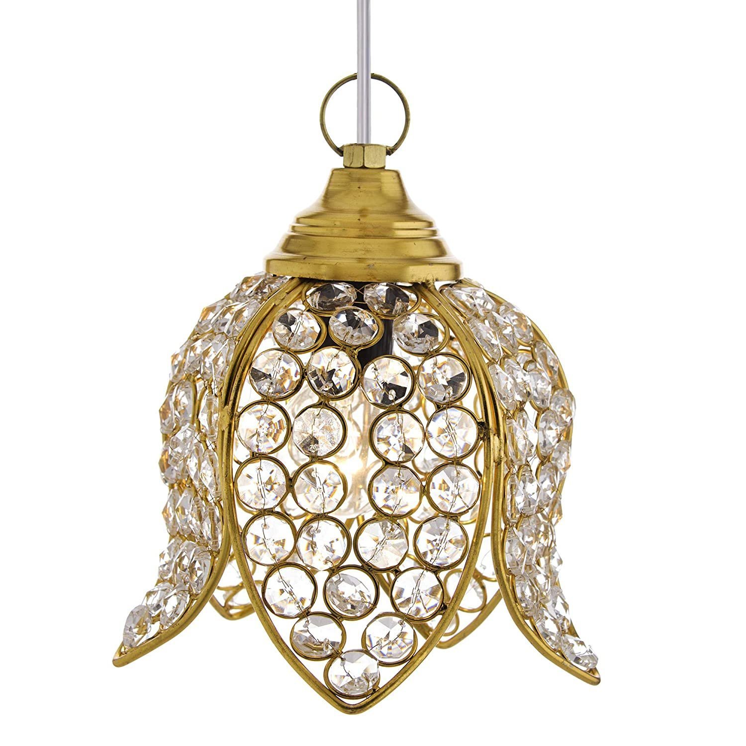 Homesake Metal Decor Hanging Light, Pendant Ceiling Lights for Home Decoration , Home Decor Items for Living Room, Wall Lights, Antique Home Decor, Jhumar Lighting for Home, (Golden, Metal) - Image 2