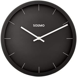 Amazon Brand - Solimo Wood Abstract 12" Silent Movement Wall Clock (Sheer Black Frame)