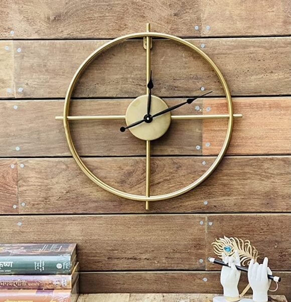Urban Born Metal Wall Clock for Home and Hall 17 inches (44 x 44cm) Home Big Size Living Room Hall Bedroom Stylish Clock (Bronze Gold) - Image 5