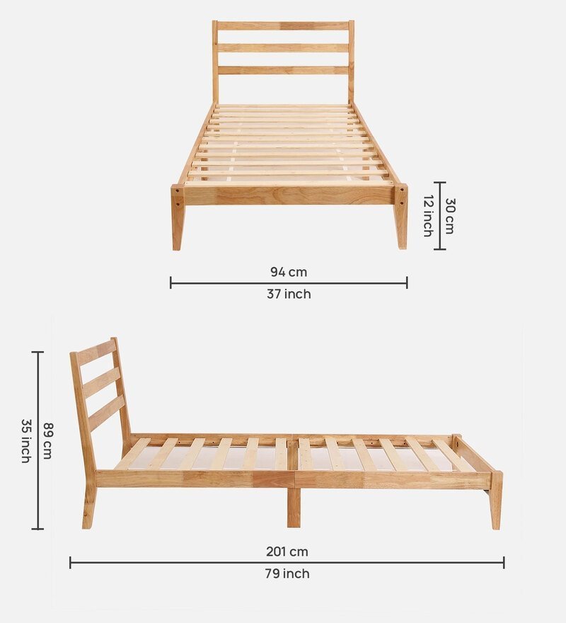 Aurora Single Bed In Natural Finish - Image 2