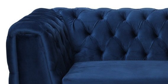 Derince 3 Seater Velvet Sofa In Royal Blue Color - Image 7