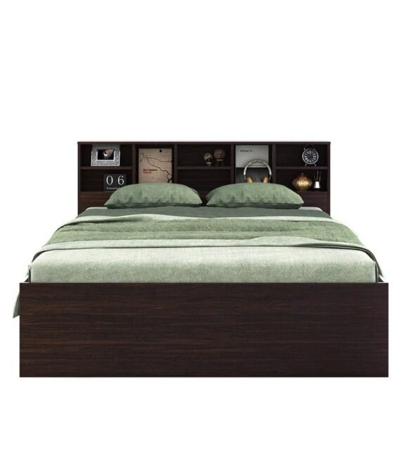 Electra King Size Bed With Box Storage In Choco Walnut Finish - Image 3