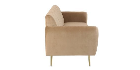 Fidel 3 Seater Velvet Sofa In Beige Colour - Image 4