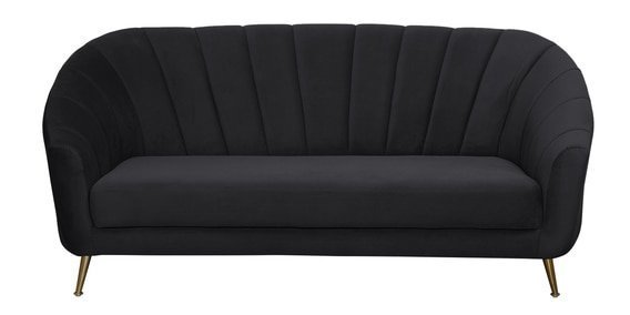 Kaylee 3 Seater Velvet Sofa In Charcoal Grey Colour - Image 3