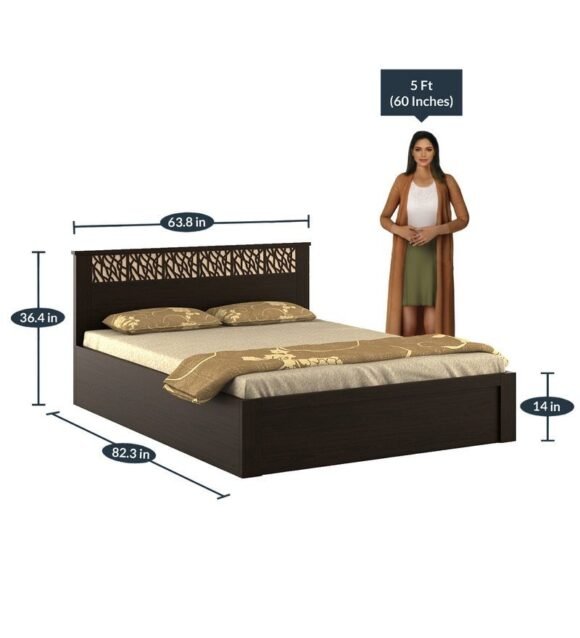 Kosmo Weave Queen Size Bed with Box Storage in Vermount Finish - Image 2