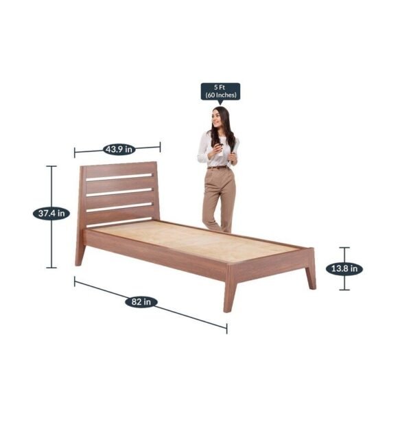 Leeds Single Bed in Dark Oak Finish - Image 2