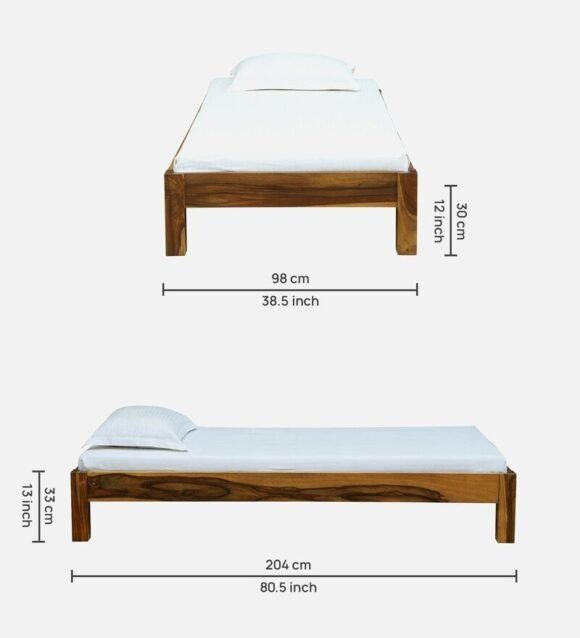 Savannah Solid Wood Single Bed In Rustic Teak Finish - Image 2