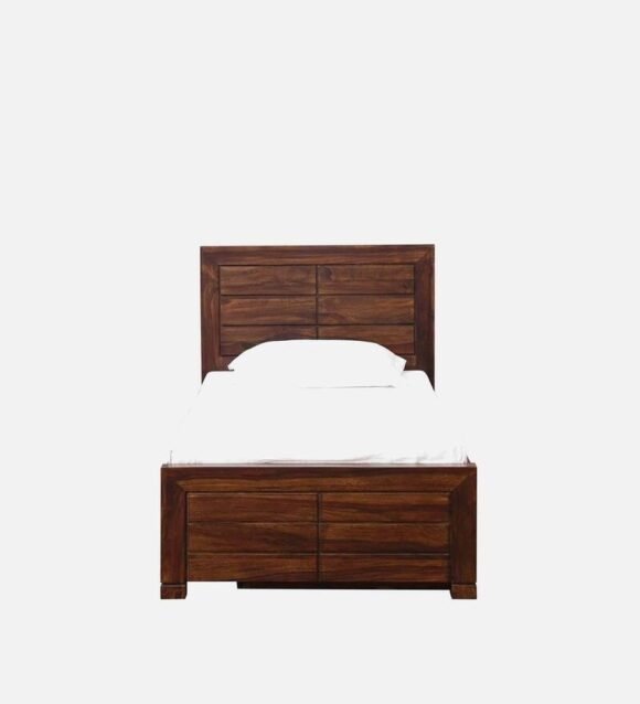 Segur Solid Wood Single Bed With Drawer Storage In Provincial Teak Finish - Image 3