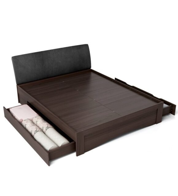 Shinju King Size Upholstered Bed Drawer Storage In Wenge Finish - Image 3