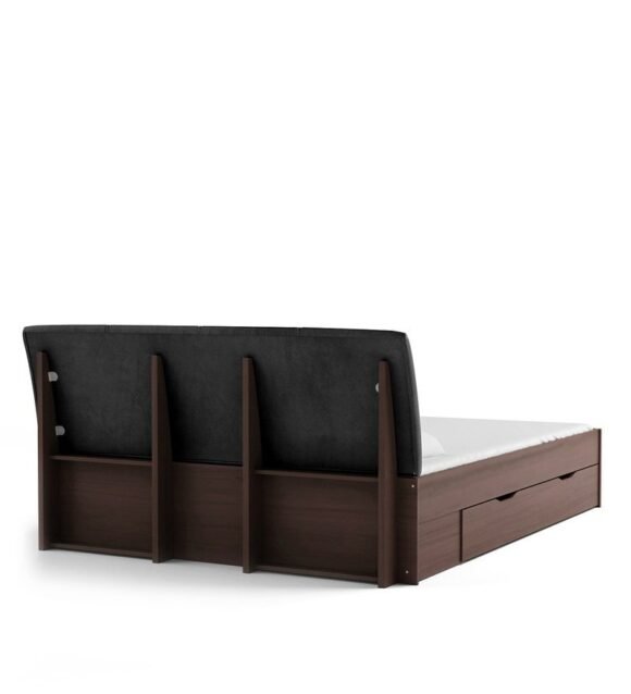 Shinju King Size Upholstered Bed Drawer Storage In Wenge Finish - Image 5