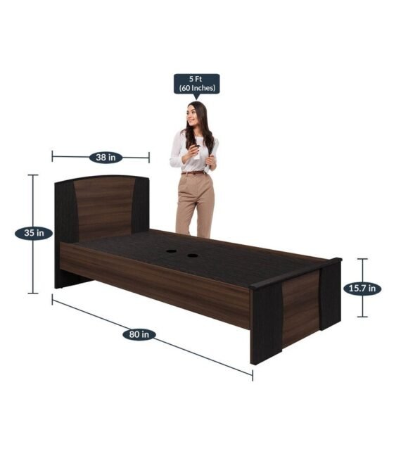 Turene Single Bed in Walnut & Wenge Finish - Image 2