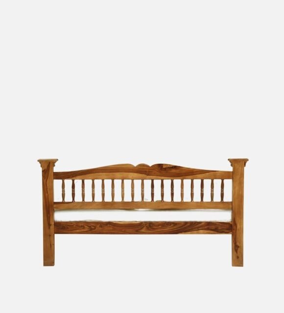 Uttara Solid Wood Queen Size Bed In Rustic Teak Finish - Image 4